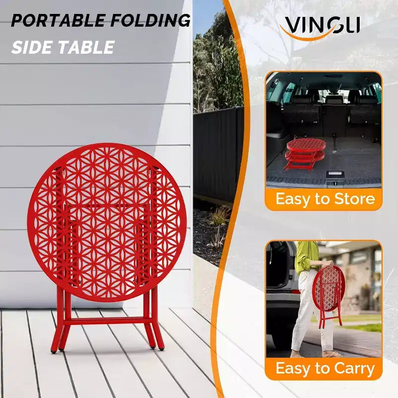 Table d'appoint pliante pour patio, petite table d'extérieur