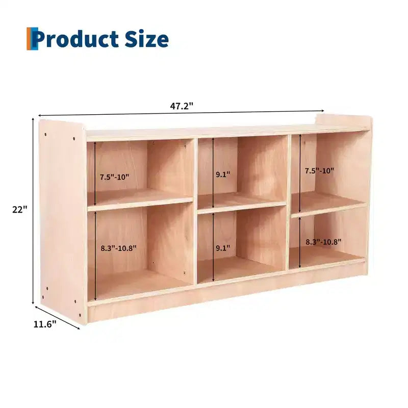 Étagère de rangement en bois, organiseur de livres, bibliothèque pour enfants avec finition naturelle