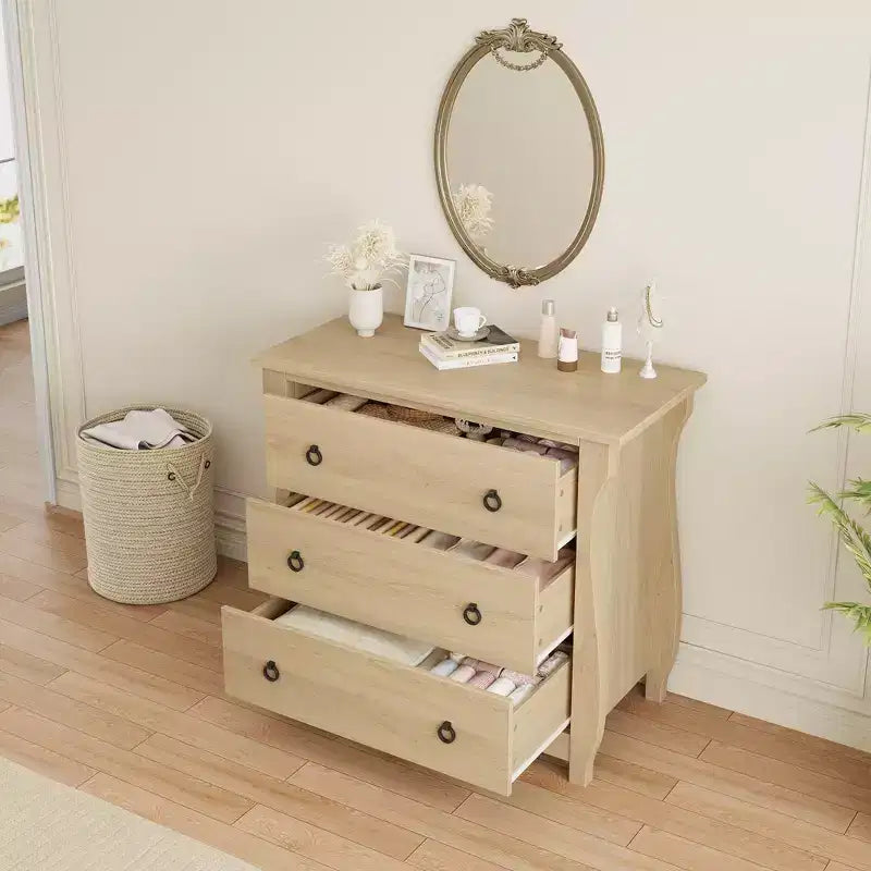 Commode en bois à 3 tiroirs Meuble de rangement moderne