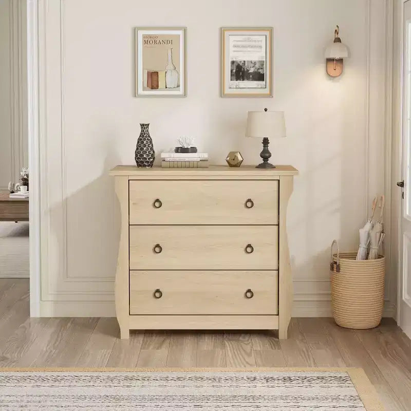 Commode en bois à 3 tiroirs Meuble de rangement moderne