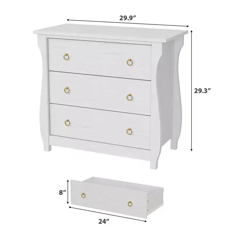 Commode en bois à 3 tiroirs Meuble de rangement moderne