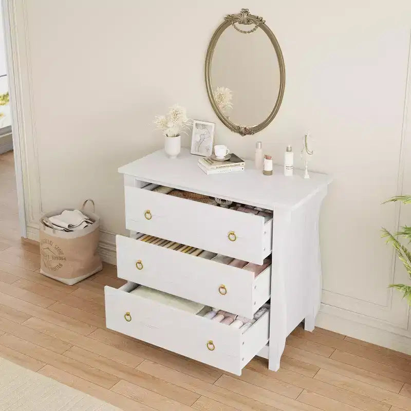 Commode en bois à 3 tiroirs Meuble de rangement moderne