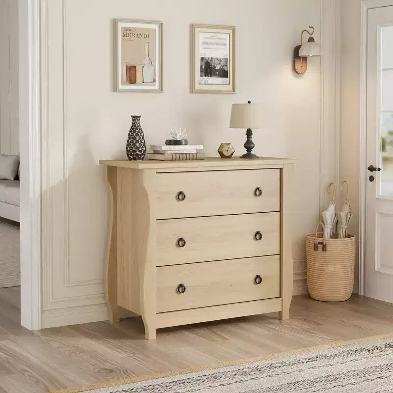 Commode en bois à 3 tiroirs Meuble de rangement moderne