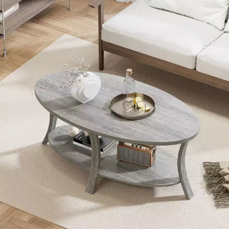 Table Basse Ovale Pieds de Support Robustes