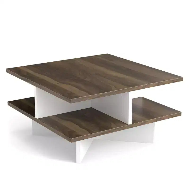 Table Basse à 2 Niveaux Style Ferme et Moderne
