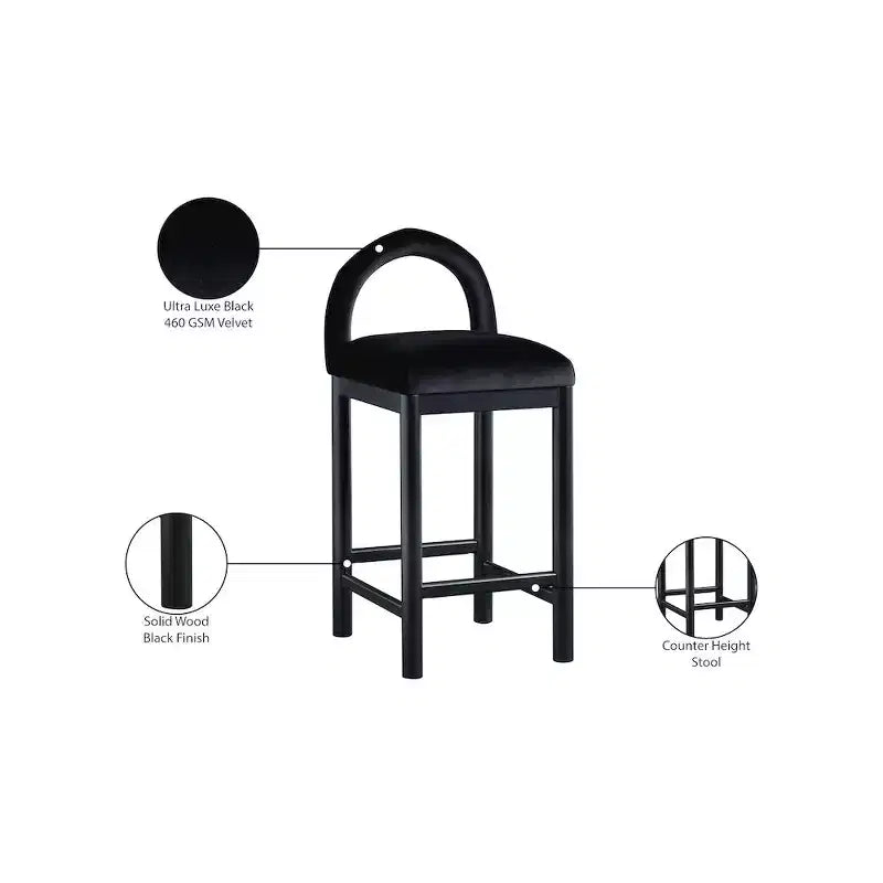 Tabouret de bar en velours