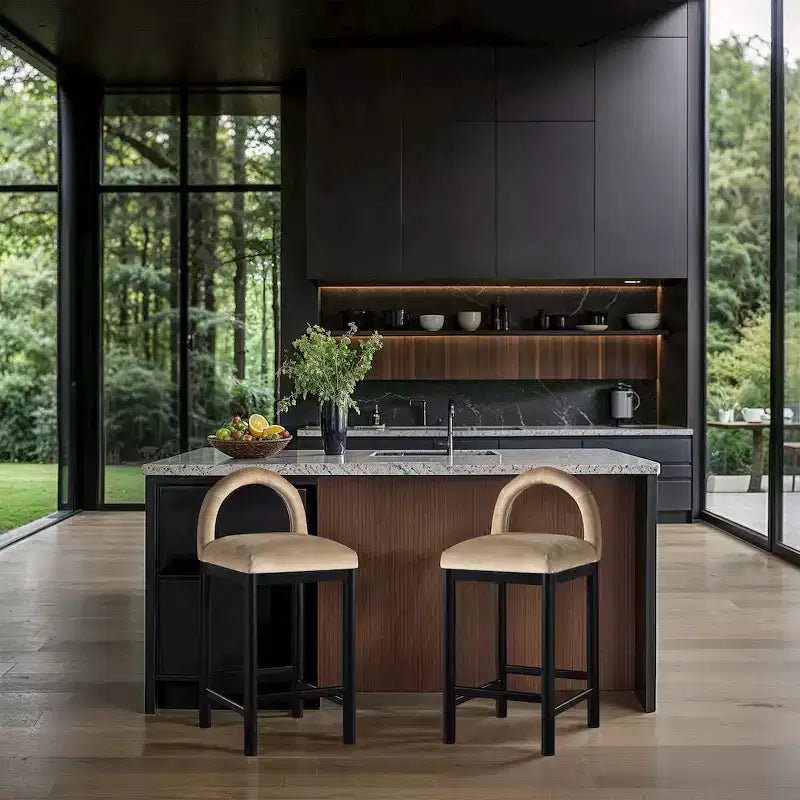 Tabouret de bar en velours