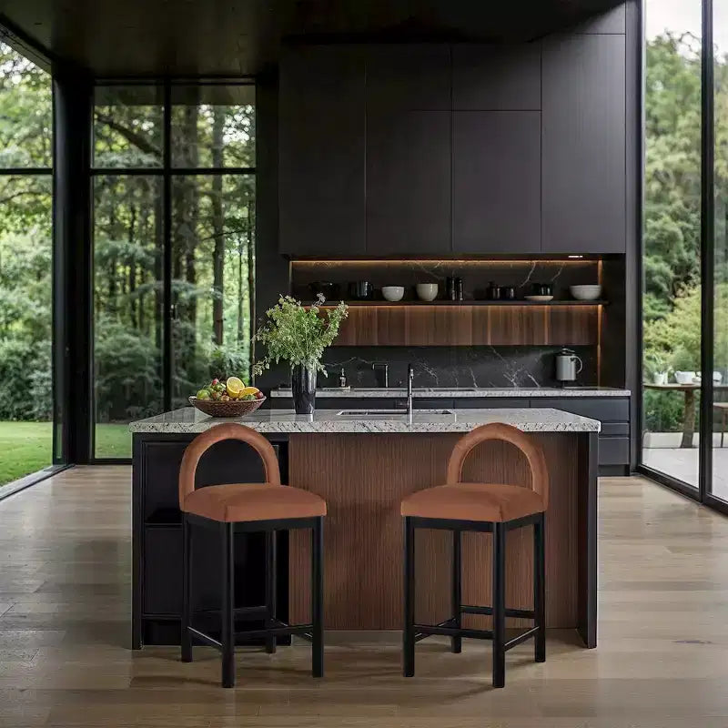 Tabouret de bar en velours