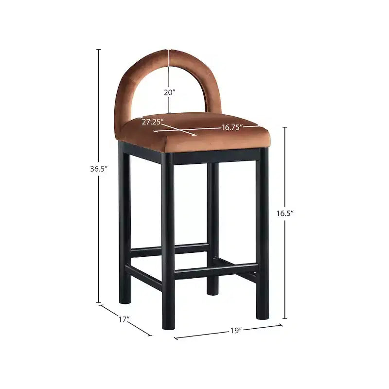 Tabouret de bar en velours
