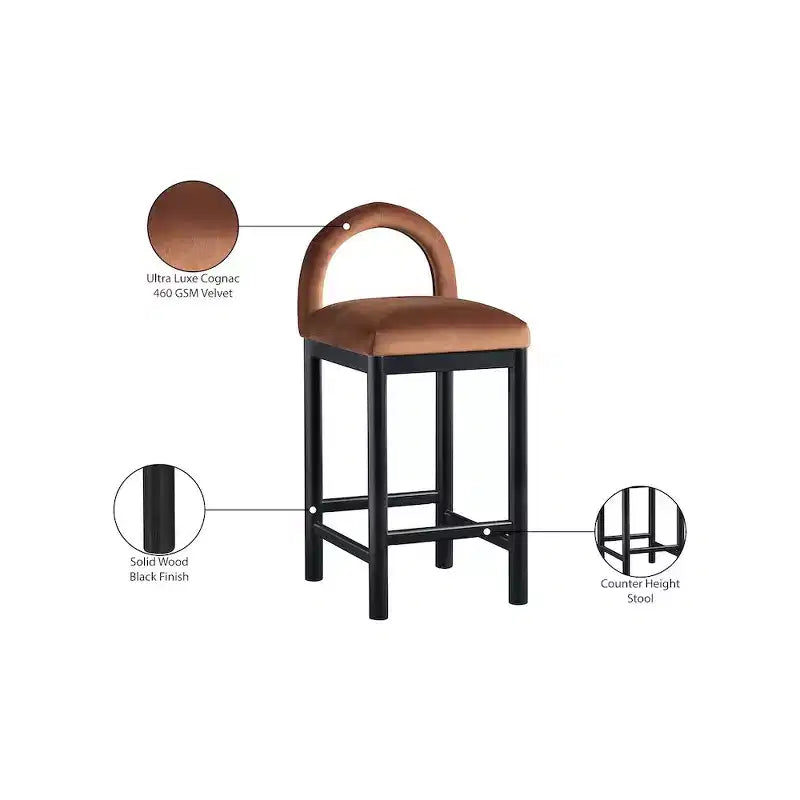 Tabouret de bar en velours