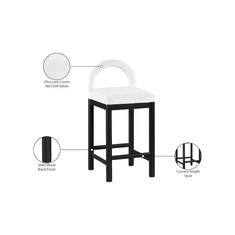 Tabouret de bar en velours
