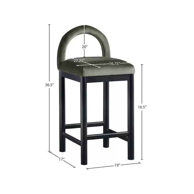 Tabouret de bar en velours
