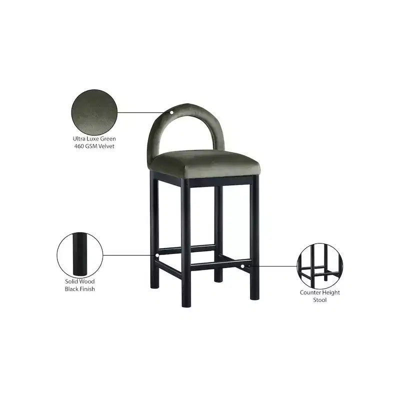 Tabouret de bar en velours