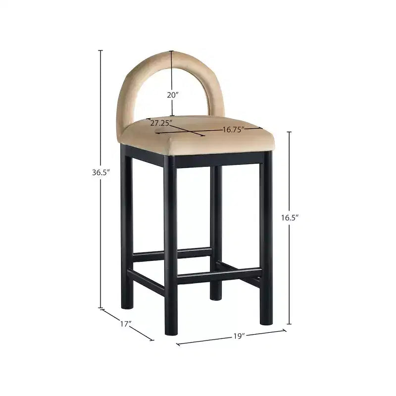 Tabouret de bar en velours