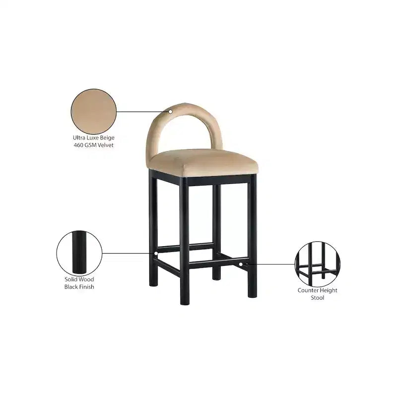 Tabouret de bar en velours
