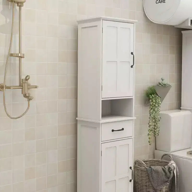 Meuble de rangement haut et étroit à double porte, Unité de rangement sur pied