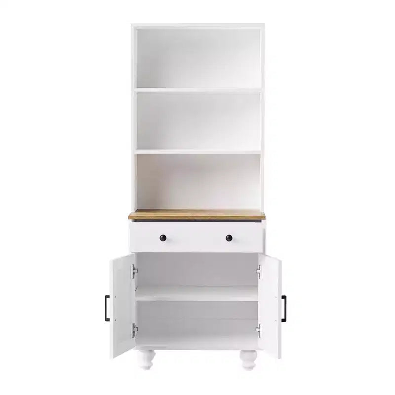Meuble de rangement blanc style ferme 4 pieds en bois massif en forme de gourde