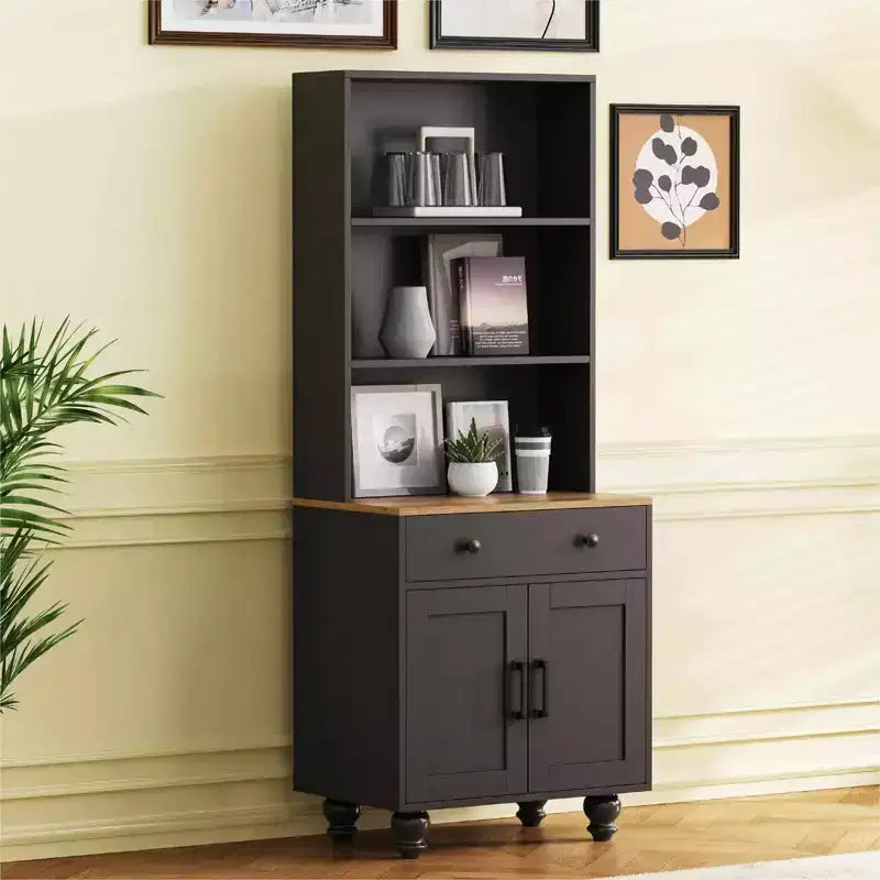 Meuble de rangement blanc style ferme 4 pieds en bois massif en forme de gourde