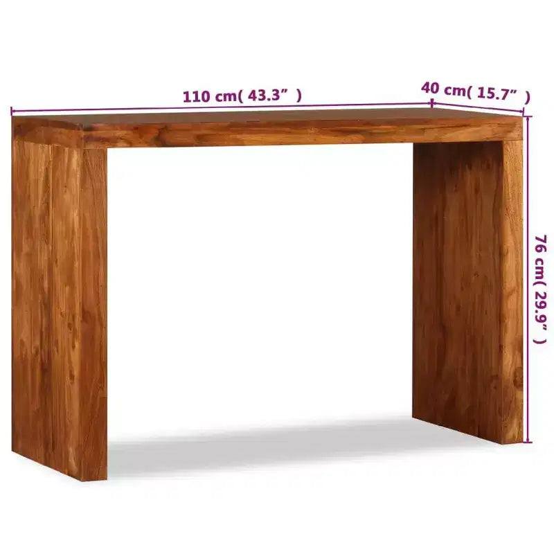 Console en bois massif finition miel