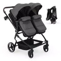 Poussette Double Côte à Côte Pliable Compacte Légère Jumeaux Bébé
