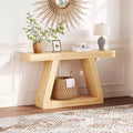 Console étroite avec rangement, table de canapé rustique à 2 niveaux