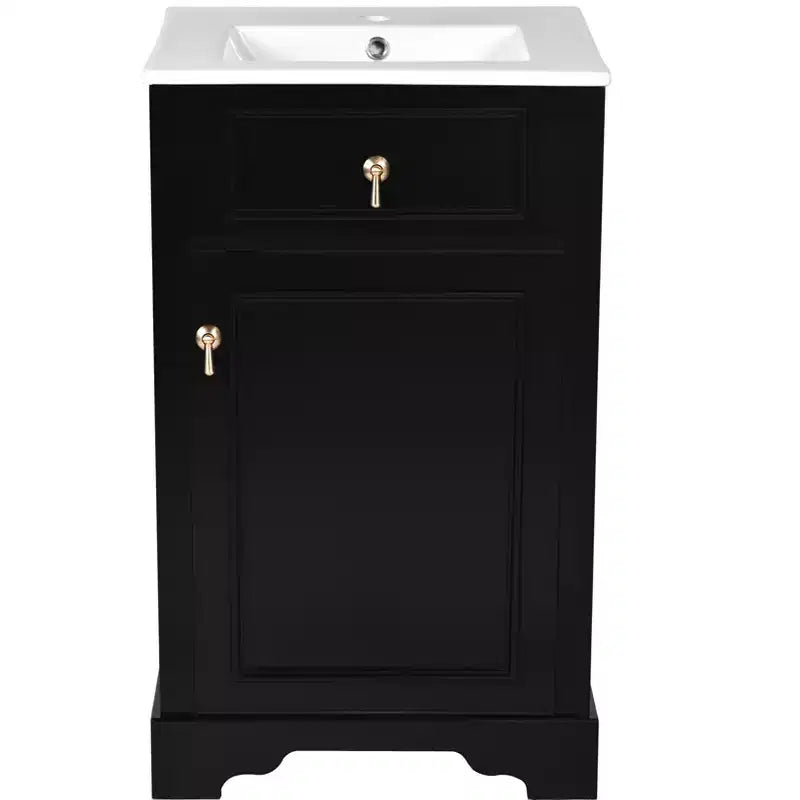 Meuble-lavabo compact avec tiroirs, Meuble bas de salle de bain