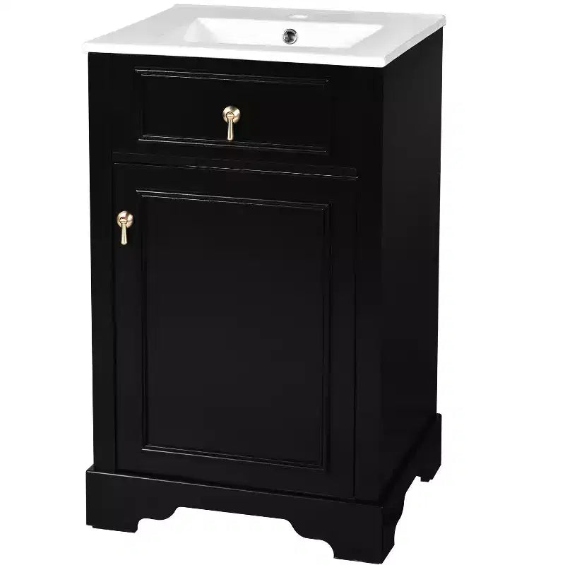 Meuble-lavabo compact avec tiroirs, Meuble bas de salle de bain