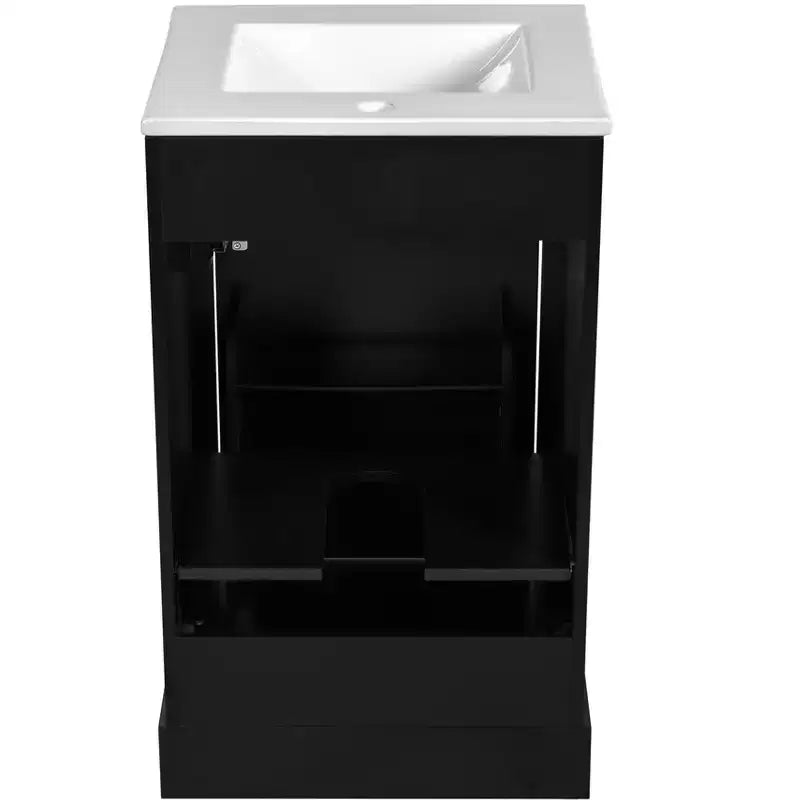 Meuble-lavabo compact avec tiroirs, Meuble bas de salle de bain