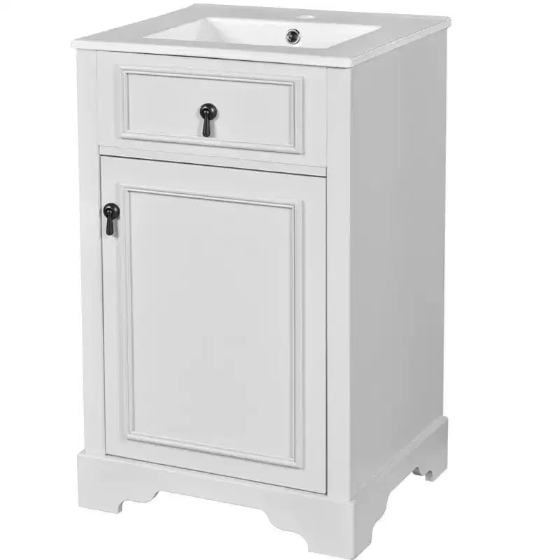 Meuble-lavabo compact avec tiroirs, Meuble bas de salle de bain