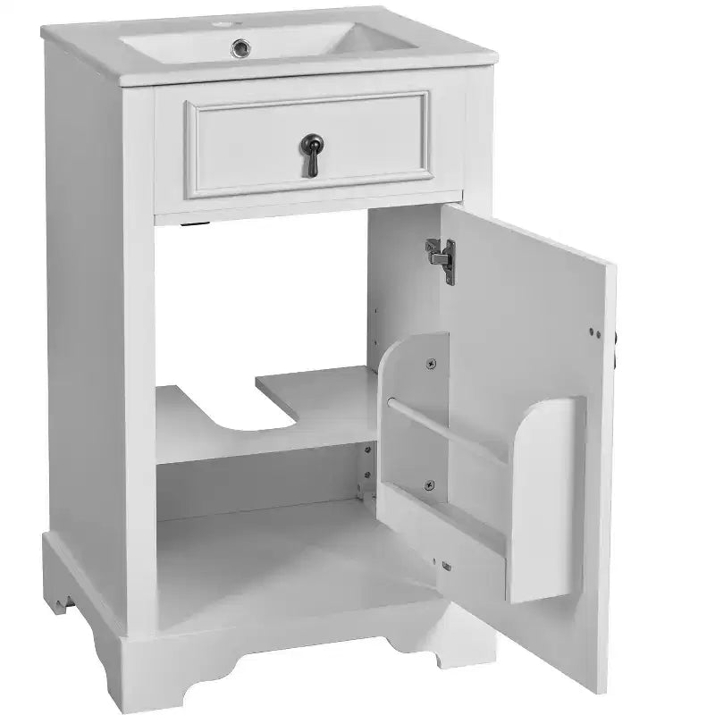 Meuble-lavabo compact avec tiroirs, Meuble bas de salle de bain