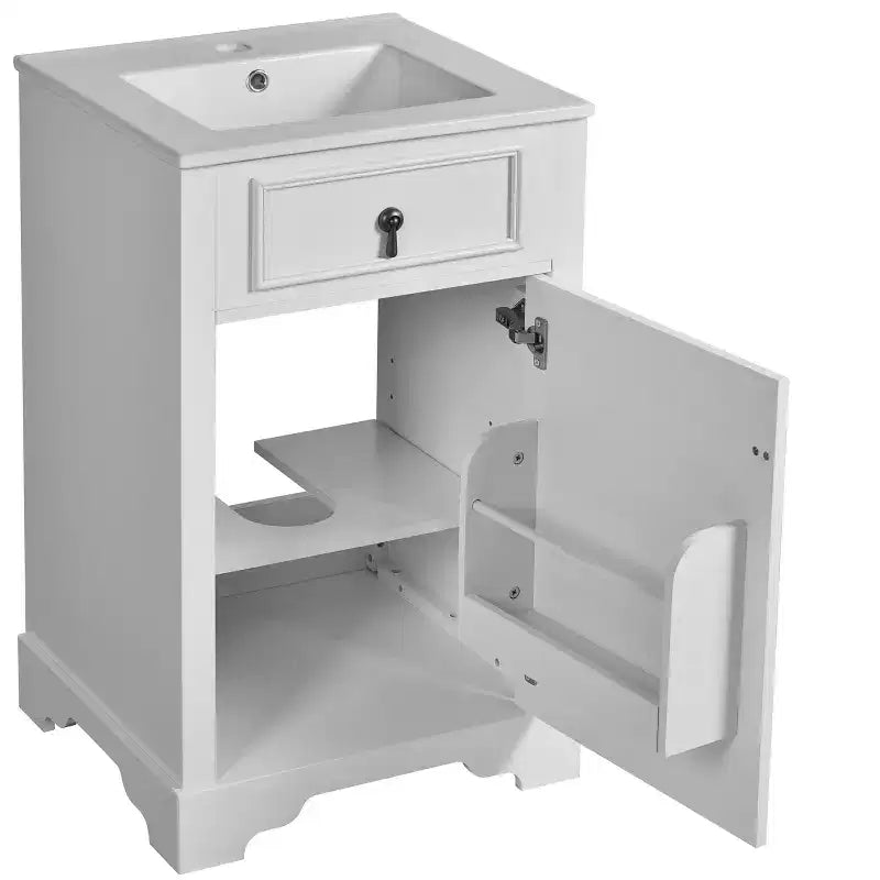 Meuble-lavabo compact avec tiroirs, Meuble bas de salle de bain
