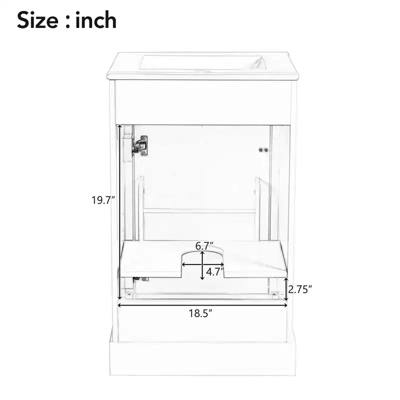 Meuble-lavabo compact avec tiroirs, Meuble bas de salle de bain