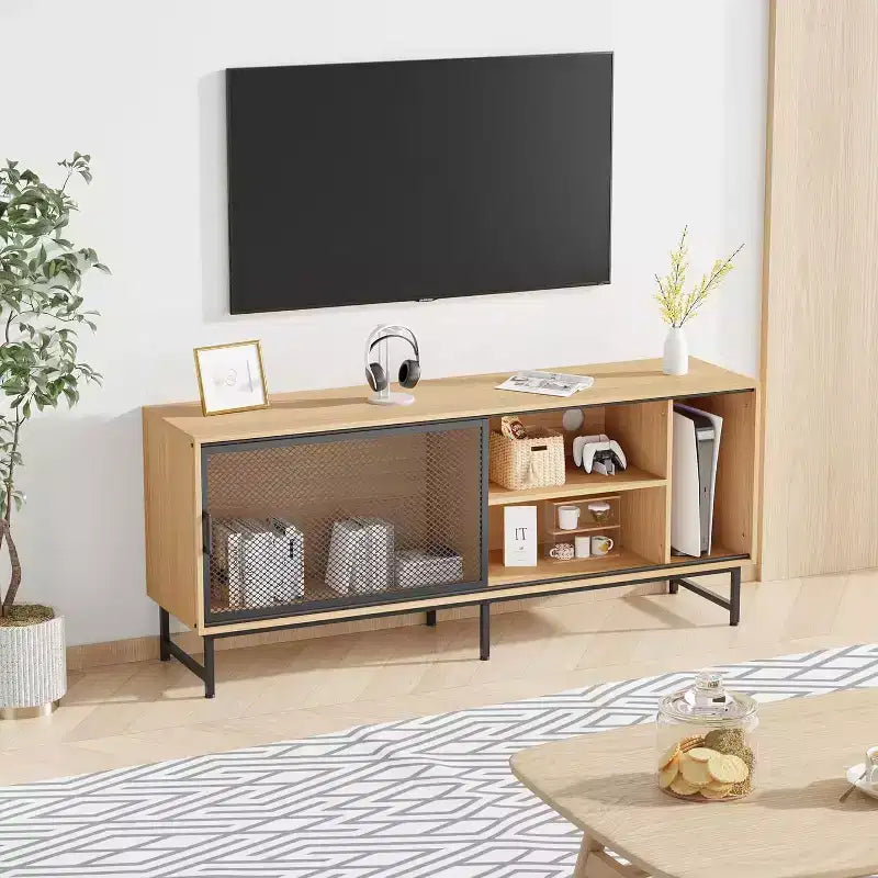 ndustrial TV Stand Modern Wood TV Cabinet Sideboards
