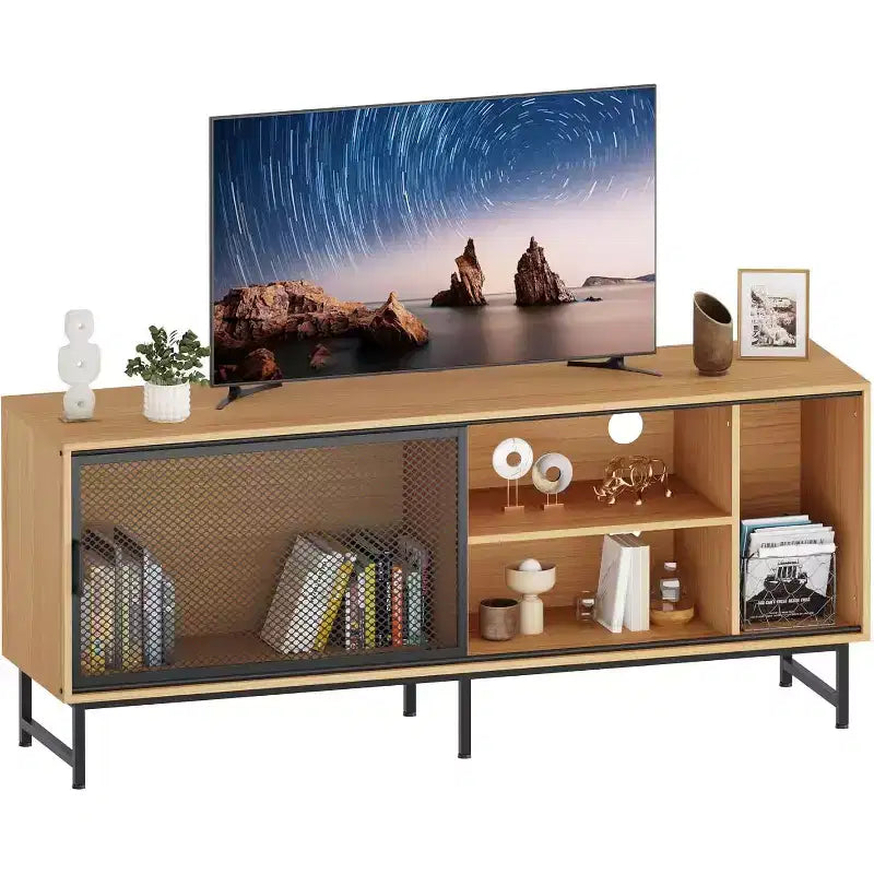 ndustrial TV Stand Modern Wood TV Cabinet Sideboards