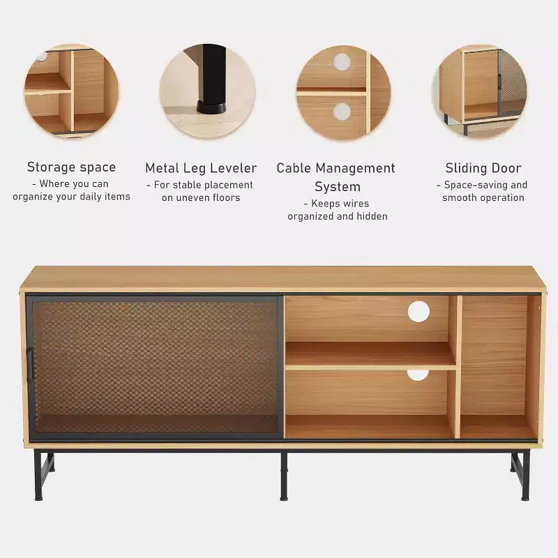 ndustrial TV Stand Modern Wood TV Cabinet Sideboards