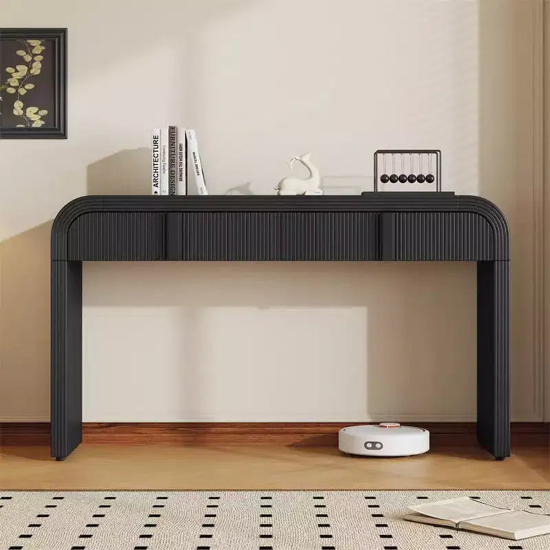 Console moderne brillante, buffet de rangement arrondi