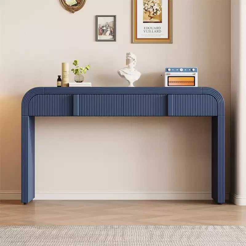 Console moderne brillante, buffet de rangement arrondi