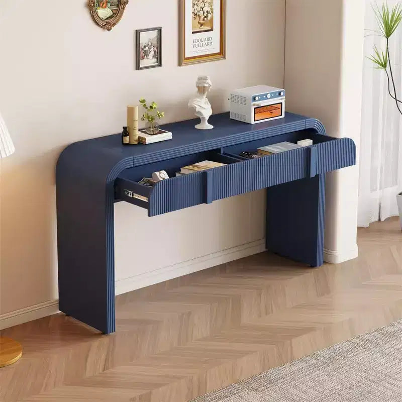 Console moderne brillante, buffet de rangement arrondi