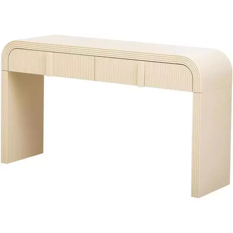Console moderne brillante, buffet de rangement arrondi