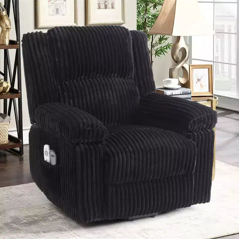 Fauteuil inclinable releveur électrique en velours côtelé moelleux, Fauteuil releveur électrique