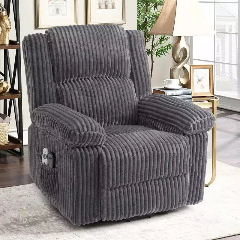 Power Lift Recliner Chair Plush Corduroy Upholstery, Electric Reclining Lift Chair