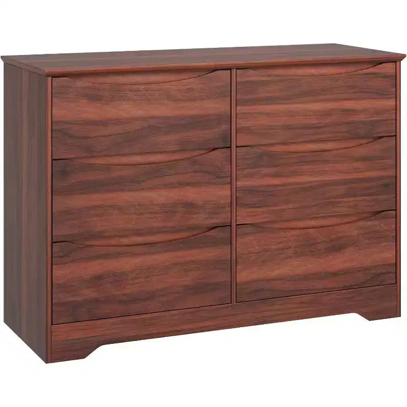 Commode en bois à 6 tiroirs, grande commode haute et moderne