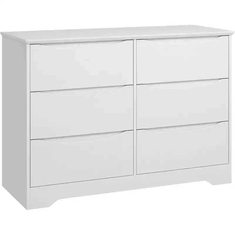 Commode en bois à 6 tiroirs, grande commode haute et moderne