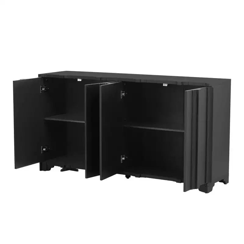 Buffet moderne à 4 portes Placage pin, Pieds triangulaires, Meuble console
