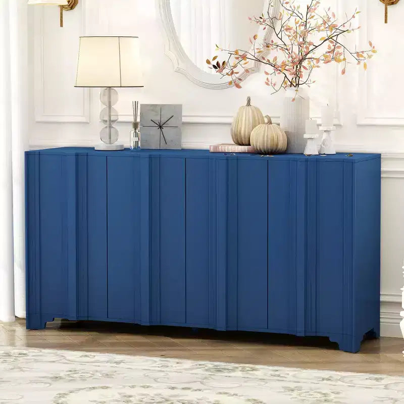 Buffet moderne à 4 portes Placage pin, Pieds triangulaires, Meuble console