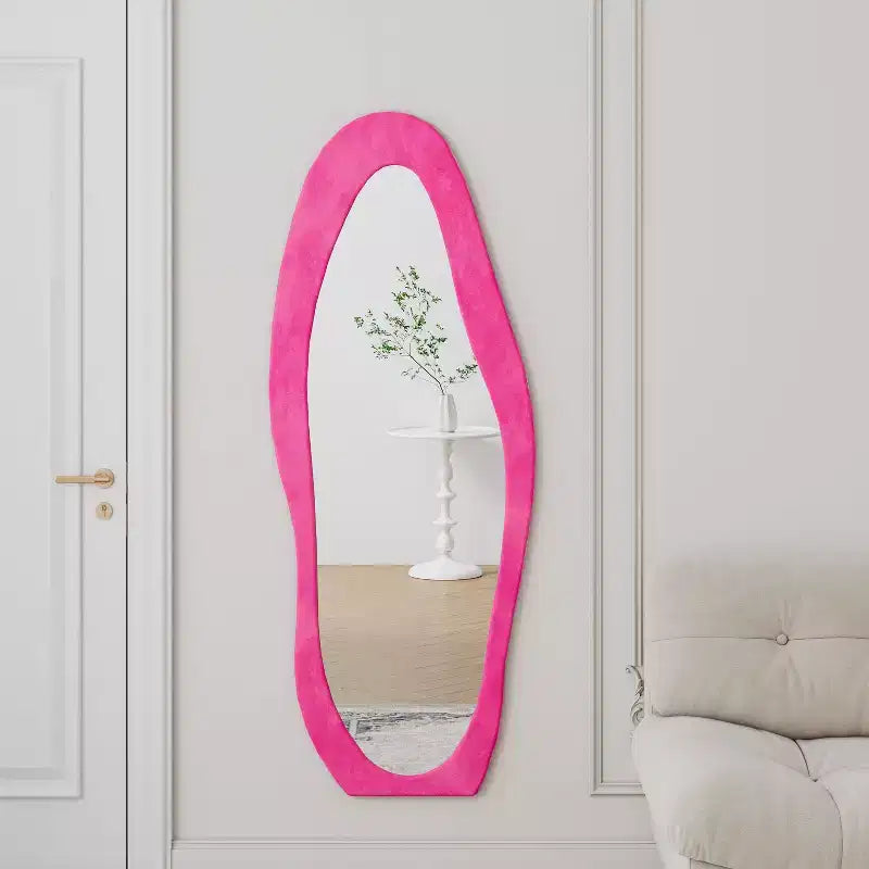 Miroir mural décoratif pleine longueur en flanelle Nouveauté Miroir mural sur pied pleine longueur