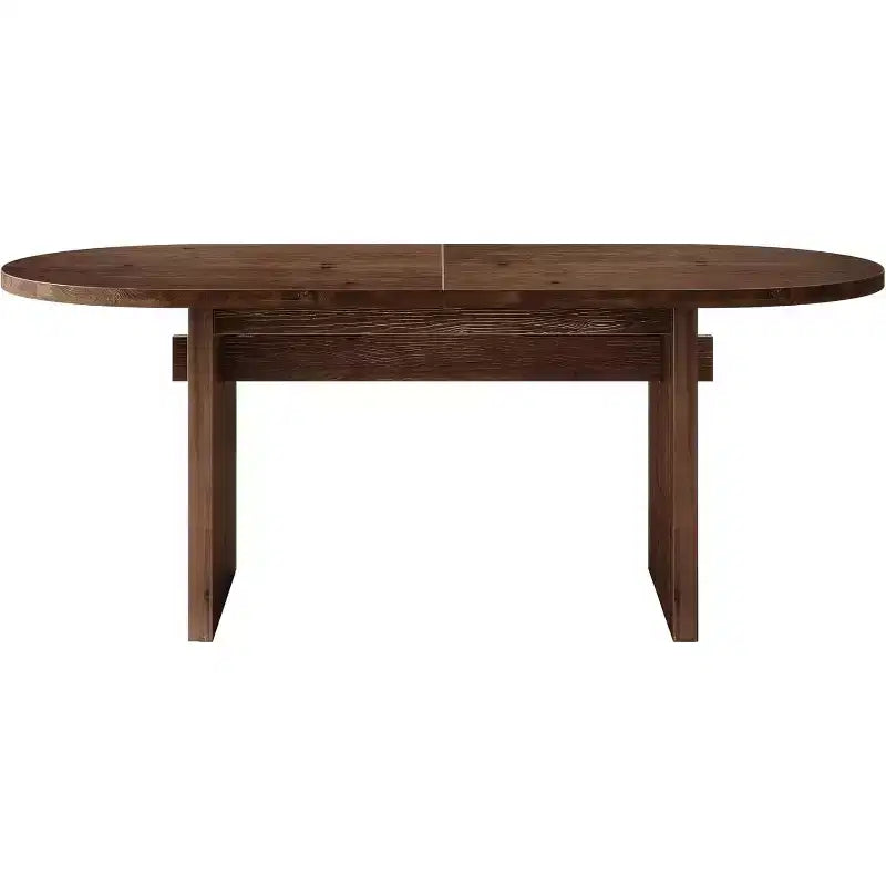Table à manger ovale en bois massif, table de cuisine de style ferme