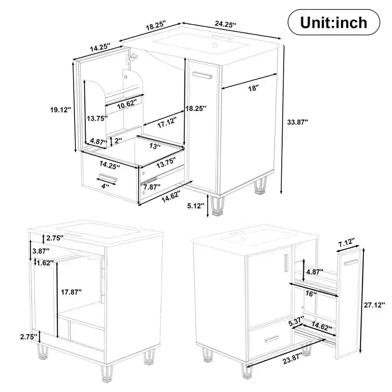 Meuble-lavabo pour petite salle de bain, Meuble-lavabo simple