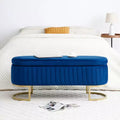 Banc de rangement ottoman ovale rembourré pour entrée, banc de rangement bout de lit