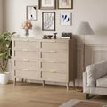 Commode à 8 tiroirs en rotin, commode en bois de style ferme